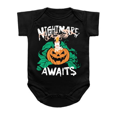 Nightmare Awaits Design: Spooky Jack-o'-Lantern - Halloween Pumpkin Art tiny thumbnail