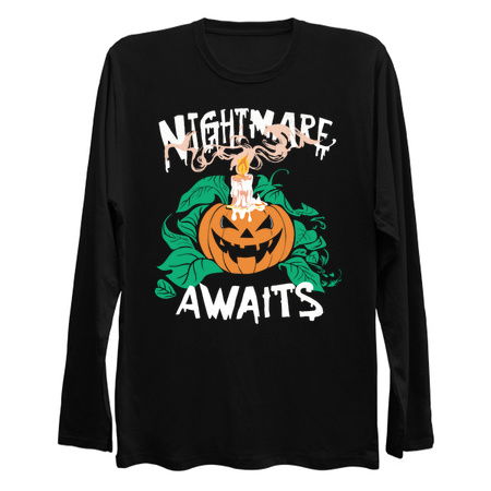 Nightmare Awaits Design: Spooky Jack-o'-Lantern - Halloween Pumpkin Art tiny thumbnail