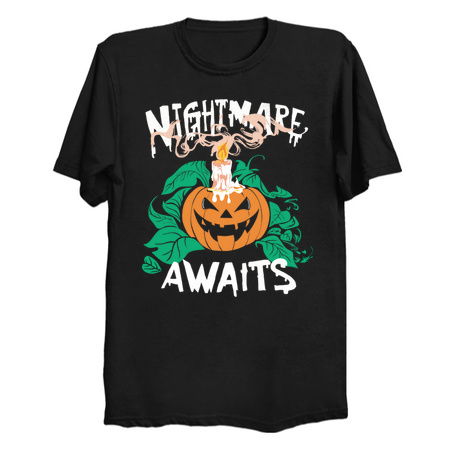 Nightmare Awaits Design: Spooky Jack-o'-Lantern - Halloween Pumpkin Art tiny thumbnail