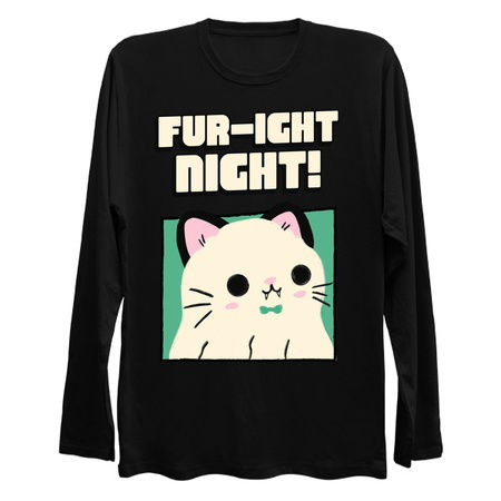 Fur-ight Night Design: Cute Cat with Fangs - Fun Halloween Art tiny thumbnail