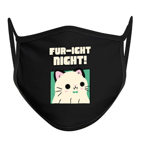 Fur-ight Night Design: Cute Cat with Fangs - Fun Halloween Art tiny thumbnail