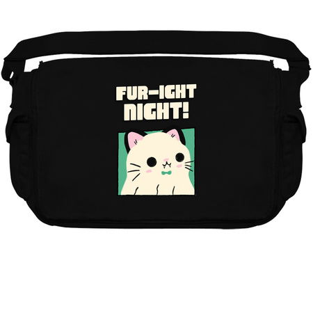 Fur-ight Night Design: Cute Cat with Fangs - Fun Halloween Art tiny thumbnail
