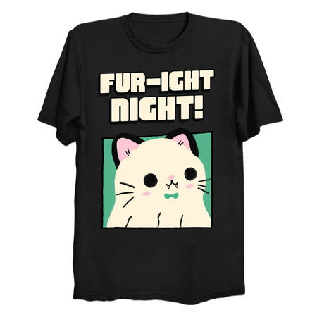 Fur-ight Night Design: Cute Cat with Fangs - Fun Halloween Art tiny thumbnail