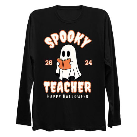 Spooky Teacher Design: Ghost Reading Book - Fun Halloween Art for Educators tiny thumbnail