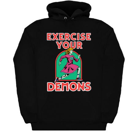 Exercise Your Demons: Funny Possessed Woman - Retro Vintage Design tiny thumbnail