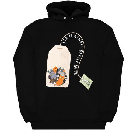 Tea Is Always Better With Cats Design: Adorable Cat-Filled Tea Bag - Cute Tea Lover Art tiny thumbnail