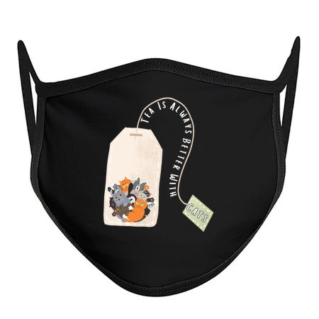 Tea Is Always Better With Cats Design: Adorable Cat-Filled Tea Bag - Cute Tea Lover Art tiny thumbnail