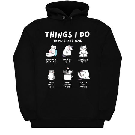 Things I Do In My Spare Time Design: Cute Cat Activities - Fun Cat Lover Art tiny thumbnail