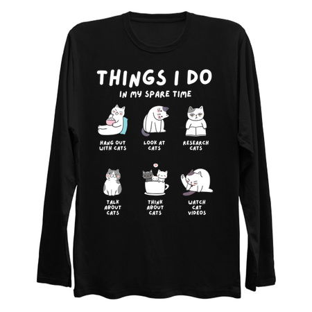 Things I Do In My Spare Time Design: Cute Cat Activities - Fun Cat Lover Art tiny thumbnail