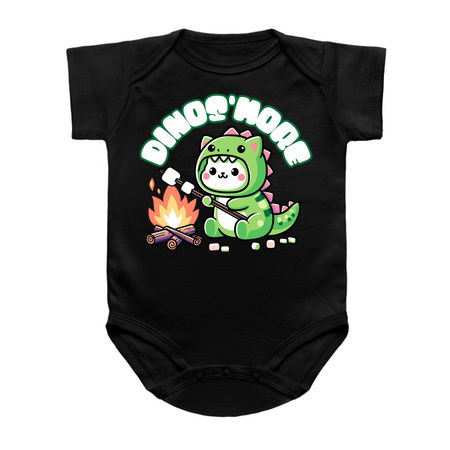 Dino'smore T-Shirt: Kawaii Cat in T-Rex Costume - Cute Campfire Design tiny thumbnail