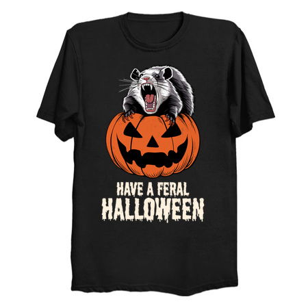 Have a Feral Halloween Design: Feral Animal on Jack-o'-Lantern - Spooky Halloween Art tiny thumbnail