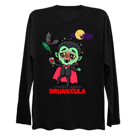 Drunkcula Funny Cute Drunk Dracula Vampire Halloween Cartoon tiny thumbnail