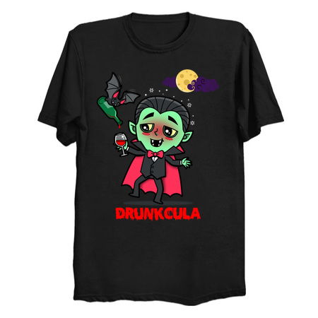 Drunkcula Funny Cute Drunk Dracula Vampire Halloween Cartoon tiny thumbnail