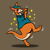 Funny Cute Breakdancing Kangaroo Raygun Olympian tiny thumbnail