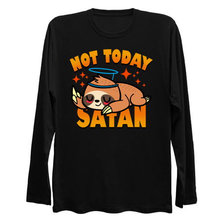 Not Today Satan Funny Cute Kawaii Sloth Slogan tiny thumbnail