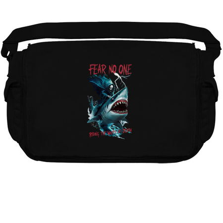 Fear No One Design: Grim Reaper Riding a Shark with Dark Ocean Waves tiny thumbnail