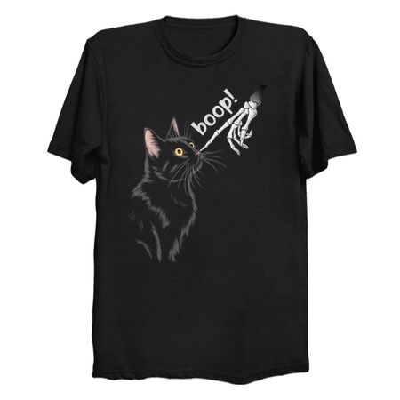 Boop! Halloween Cat and Skeleton Hand Design tiny thumbnail