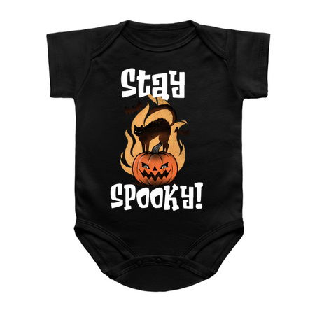 Stay Spooky: Black Cat and Jack-o'-Lantern Halloween Design tiny thumbnail