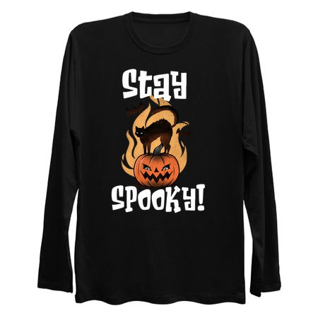Stay Spooky: Black Cat and Jack-o'-Lantern Halloween Design tiny thumbnail