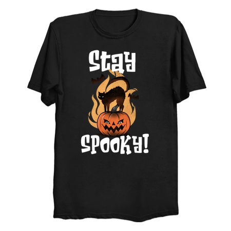 Stay Spooky: Black Cat and Jack-o'-Lantern Halloween Design tiny thumbnail