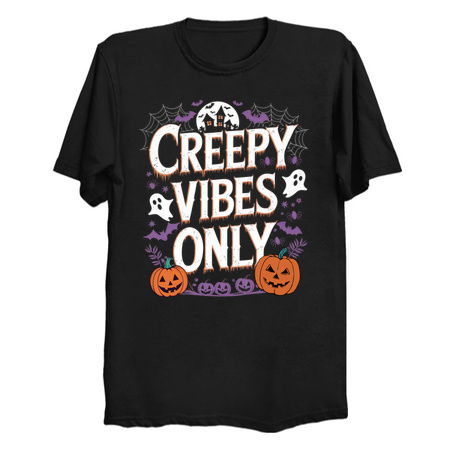 Creepy Vibes Only Halloween Design with Ghosts and Pumpkins tiny thumbnail