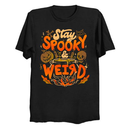 Stay Spooky and Weird - Dark Cute Evil Halloween Pumpkin Lettering Gift tiny thumbnail