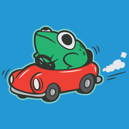 Frog Riding in a Car NeatoShop