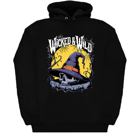 Wicked & Wild Skull with Witch Hat Halloween Design tiny thumbnail