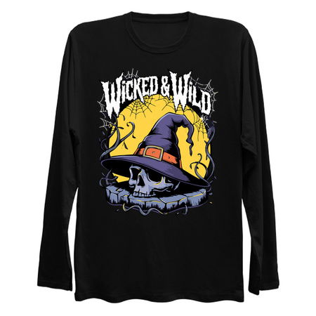 Wicked & Wild Skull with Witch Hat Halloween Design tiny thumbnail