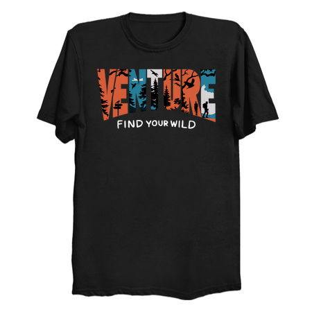 Venture Find Your Wild" Adventure Silhouette Design tiny thumbnail