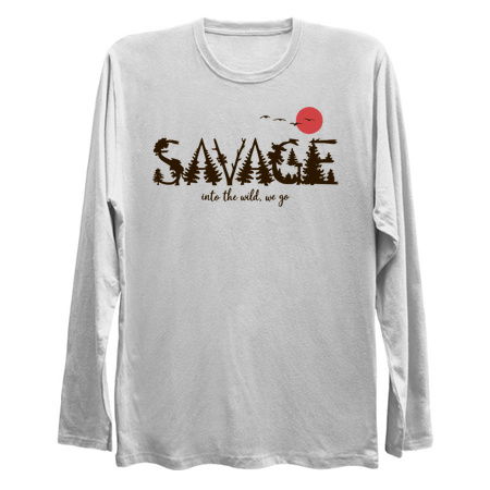 Savage Into the Wild We Go Nature Silhouette Design tiny thumbnail