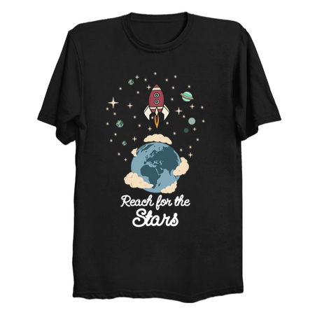 Reach for the Stars Motivational Rocket Design tiny thumbnail