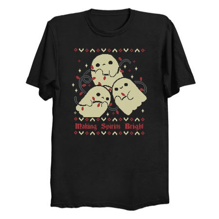 Cute Ghosts Making Spirits Bright UGLY CHRISTMAS tiny thumbnail
