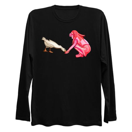 Little Girl Feeding Goose Friend tiny thumbnail