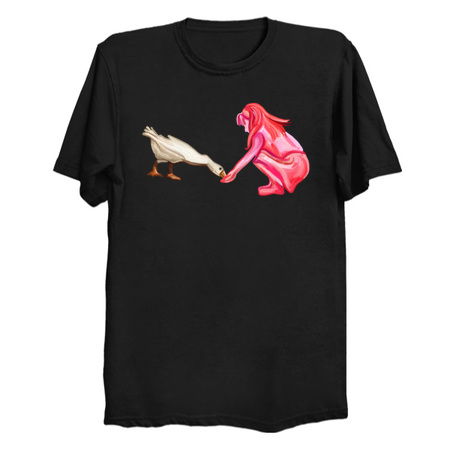 Little Girl Feeding Goose Friend tiny thumbnail