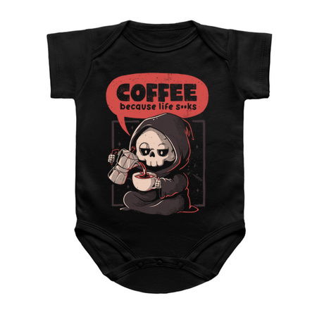 Coffee Because Life - Dark Evil Cute Sarcasm Reaper Death Coffee Gift tiny thumbnail