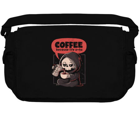 Coffee Because Life - Dark Evil Cute Sarcasm Reaper Death Coffee Gift tiny thumbnail