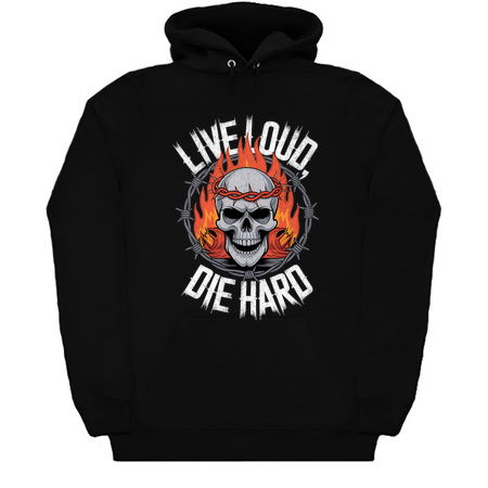 Live Loud, Die Hard Skull Flame Design tiny thumbnail