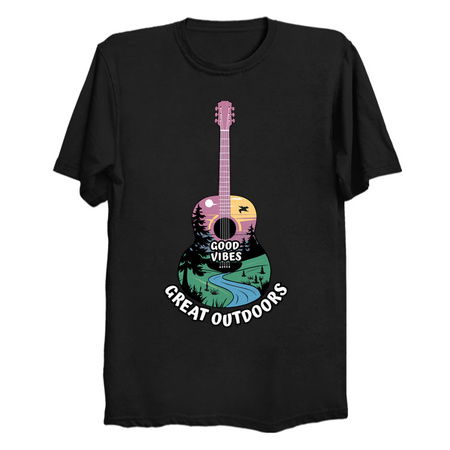 Good Vibes Great Outdoors Guitar Nature Design tiny thumbnail