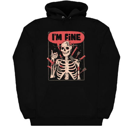 I'm Fine Skeleton - Funny Sarcasm Dark Humor Skull Gift tiny thumbnail