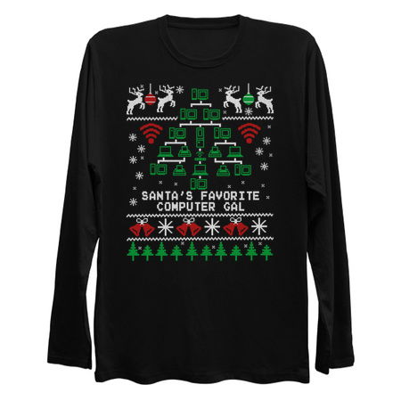 Santa's Favorite Computer Gal Ugly Christmas tiny thumbnail