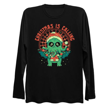 Christmas is Calling - Funny Cute Adorable Christmas Cthulhu Holiday Gift tiny thumbnail