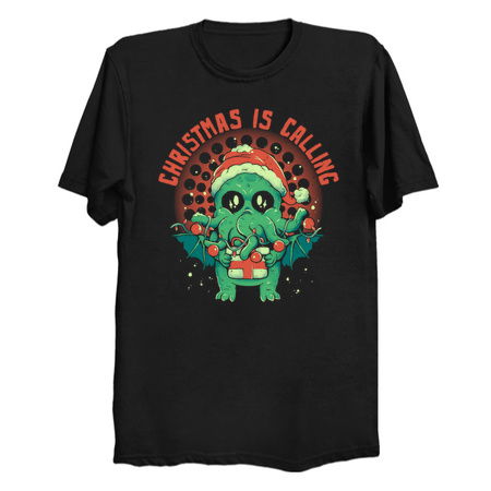 Christmas is Calling - Funny Cute Adorable Christmas Cthulhu Holiday Gift tiny thumbnail