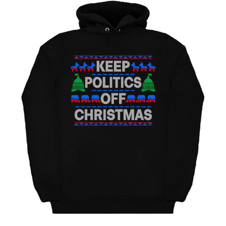 Keep Politics Off Christmas Ugly Sweater Meme tiny thumbnail