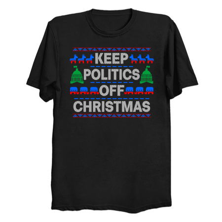 Keep Politics Off Christmas Ugly Sweater Meme tiny thumbnail
