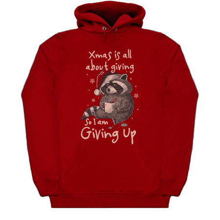 Giving Up Christmas - Funny Cute Sarcasm Christmas Raccoon Holiday Gift tiny thumbnail