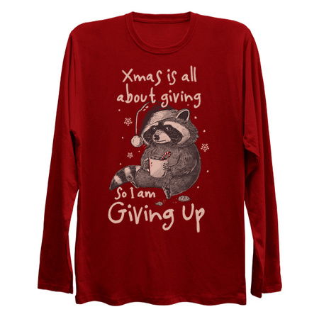 Giving Up Christmas - Funny Cute Sarcasm Christmas Raccoon Holiday Gift tiny thumbnail