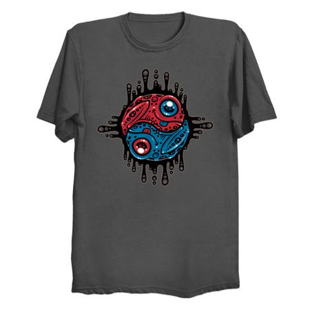 Vibrant Red and Blue Poison Dart Frog Yin Yang tiny thumbnail