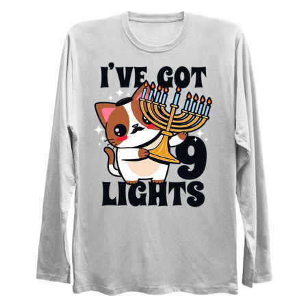 I've Got 9 Lights Kawaii Jewish Hanukkah Cat tiny thumbnail