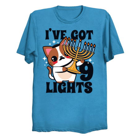 I've Got 9 Lights Kawaii Jewish Hanukkah Cat tiny thumbnail